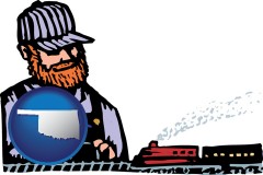 oklahoma map icon and a model railroad hobbyist