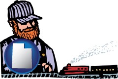 utah map icon and a model railroad hobbyist